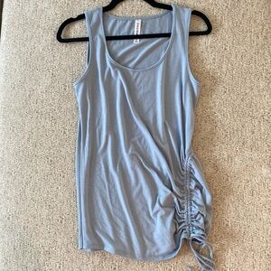 Zenana Premium tank top with side roushing and tie.